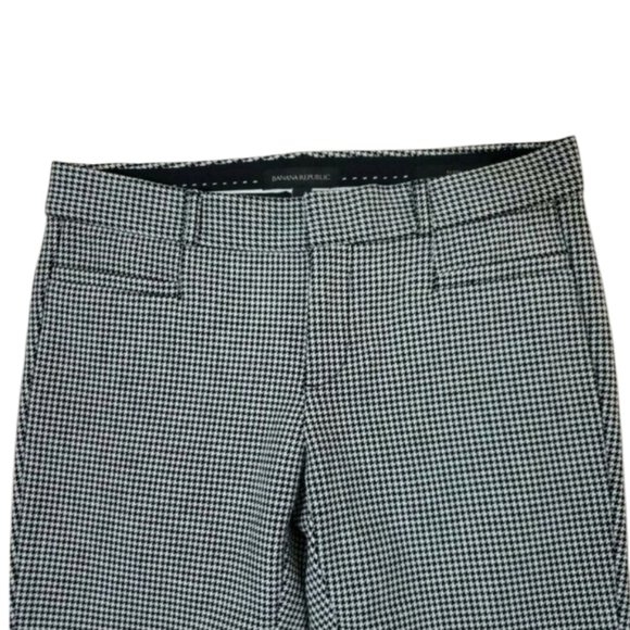 Banana Republic ~Woman Size 2~ White/Black Geometric Print Ankle Pants Sloan. - Picture 4 of 11
